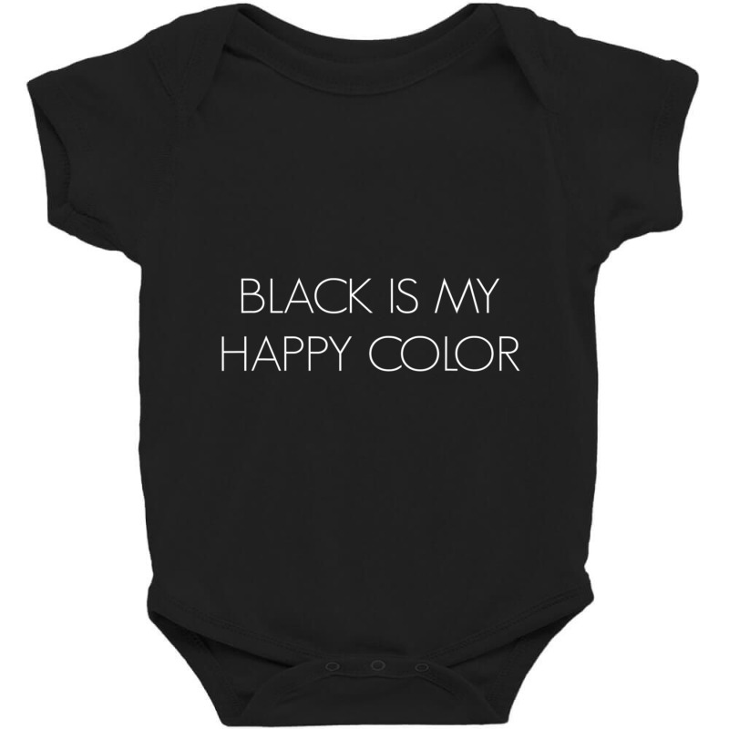 Black Is My Happy Color Goth Short Sleeve Baby Bodysuit by laughingtuy | Artistshot