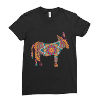 Cute Donkey Farming, Cute Donkey Farming Art, Cute Donkey Farming Pain Ladies Fitted T-shirt | Artistshot