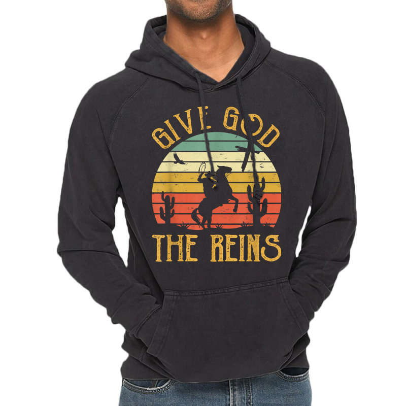 Give God The Reins Shirt Funny Cowboy Riding Horse Christian T Shirt Vintage Hoodie | Artistshot