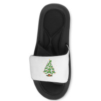 Funny Peacock Bird Lover Xmas Gift Peacock Christmas Tree Slide Sandal | Artistshot