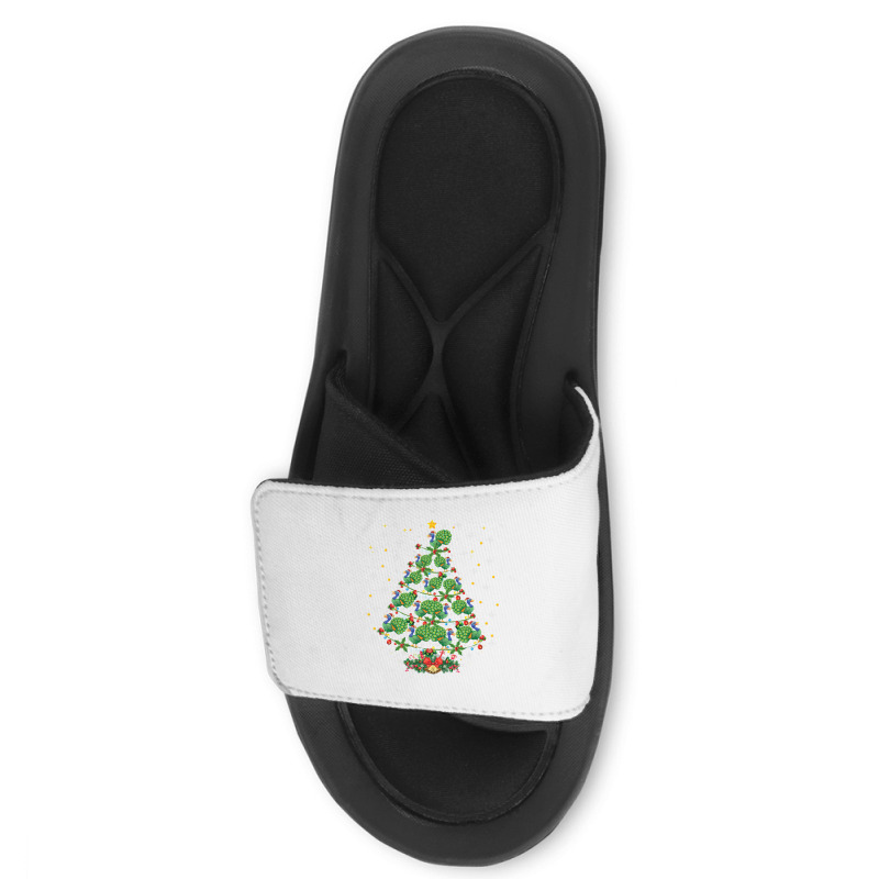 Funny Peacock Bird Lover Xmas Gift Peacock Christmas Tree Slide Sandal | Artistshot