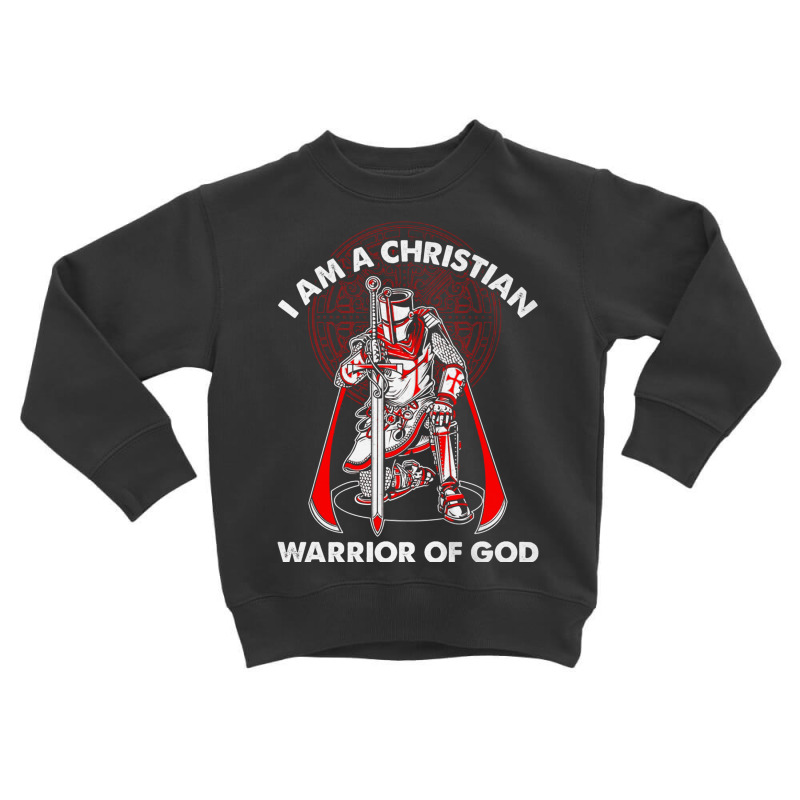 I Am A Christian Warrior Of God Crusader Knights Templar Pullover Hood Toddler Sweatshirt | Artistshot