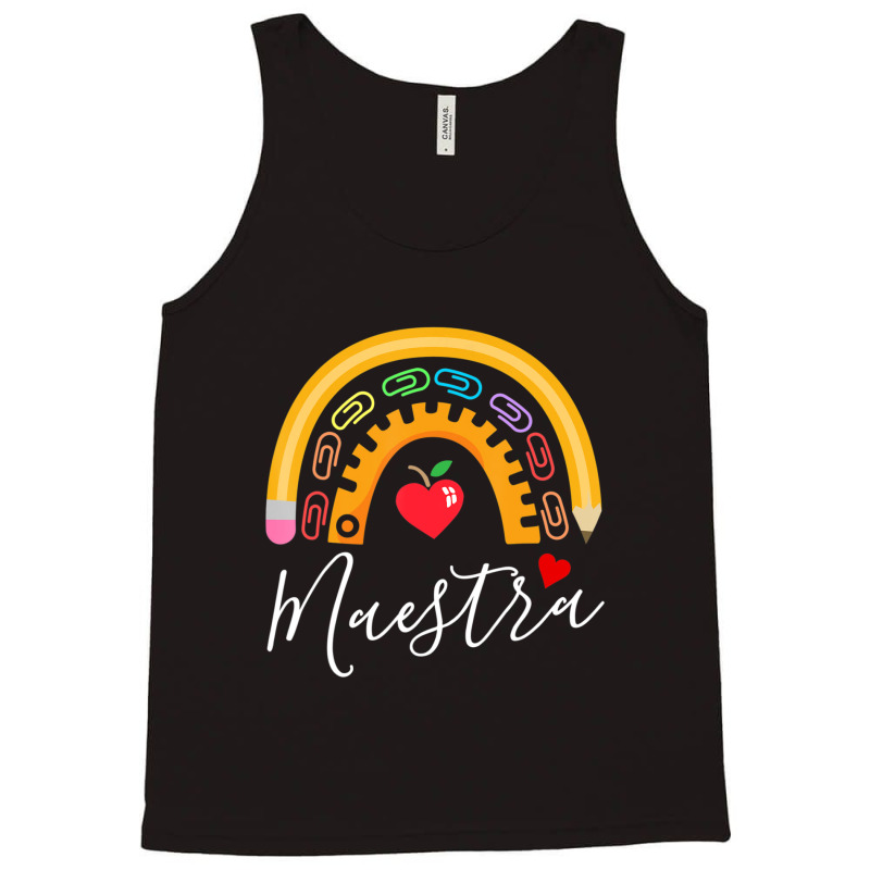 Maestra Cute Rainbow Regalos Para Maestra Bilingue Teache Tank Top by kentuckykonpha9 | Artistshot