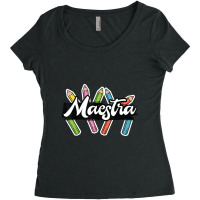 Maestra Spanish Teacher Bilingual Women's Triblend Scoop T-shirt | Artistshot