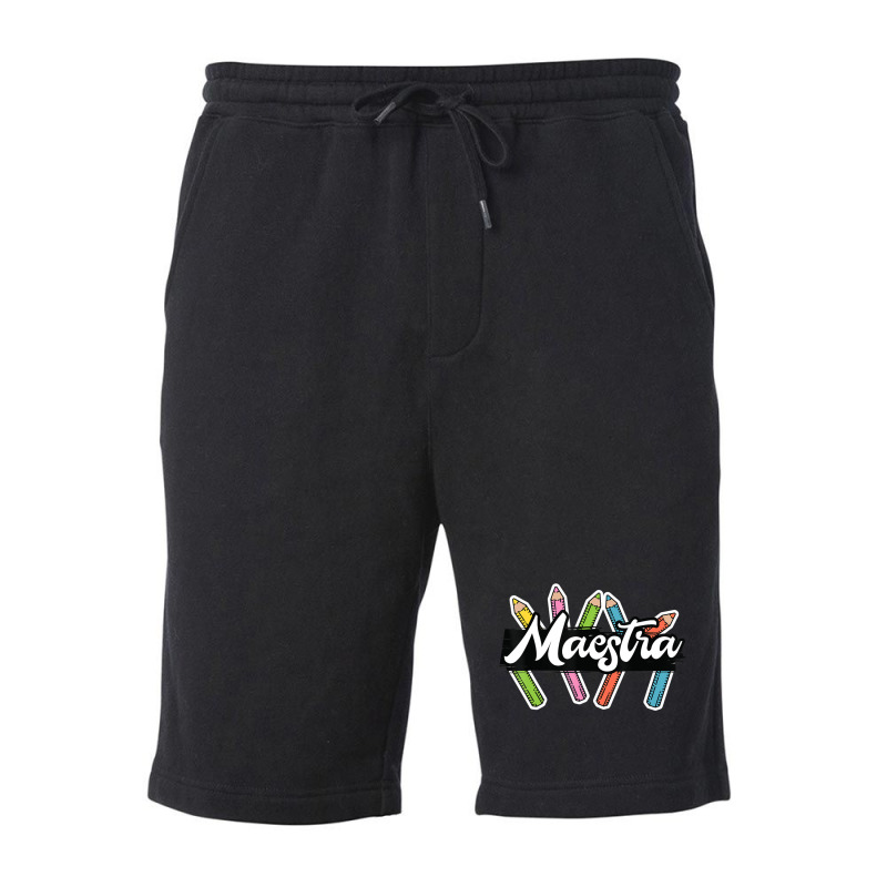 Maestra Spanish Teacher Bilingual Fleece Short by kentuckykonpha9 | Artistshot