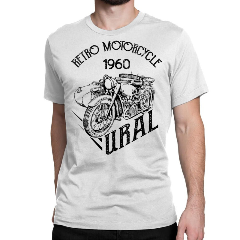 Womens Retro Motorcyle 1960 Ural Vintage Sidecar Motorbike V Neck T Sh Classic T-shirt by vacheu | Artistshot