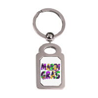 Mardi Gras Silver Rectangle Keychain | Artistshot