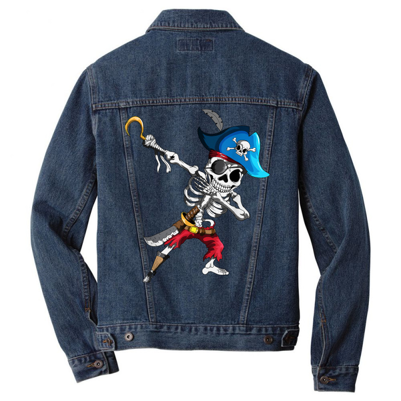 Dabbing Pirates Skeleton Eye Flap Pirate Ship Halloween T Shirt Men Denim Jacket | Artistshot