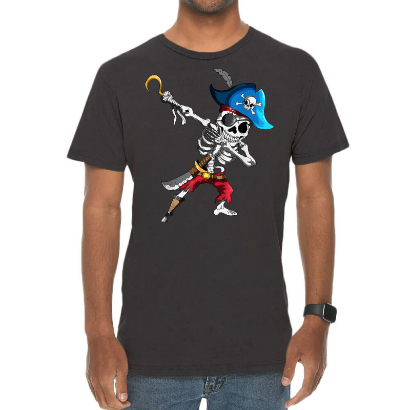 Dabbing Pirates Skeleton Eye Flap Pirate Ship Halloween T Shirt Vintage T-shirt | Artistshot