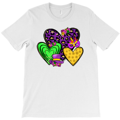 Hearts Mardi Gras T-shirt Designed By Angel Clark