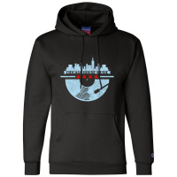 Chicago House Music Vintage Vinyl Dj Raver Flag Skyline Champion Hoodie | Artistshot