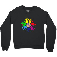 Awareness Sign Language Hand Puzzle Support Crewneck Sweatshirt | Artistshot