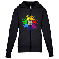 Awareness Sign Language Hand Puzzle Support Youth Zipper Hoodie | Artistshot