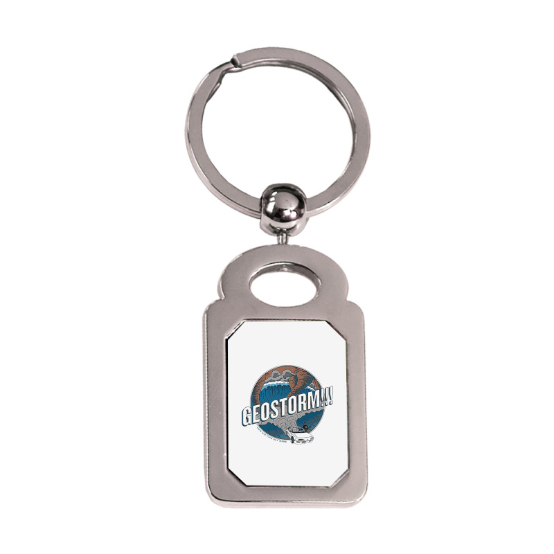 Geostorm Silver Rectangle Keychain | Artistshot