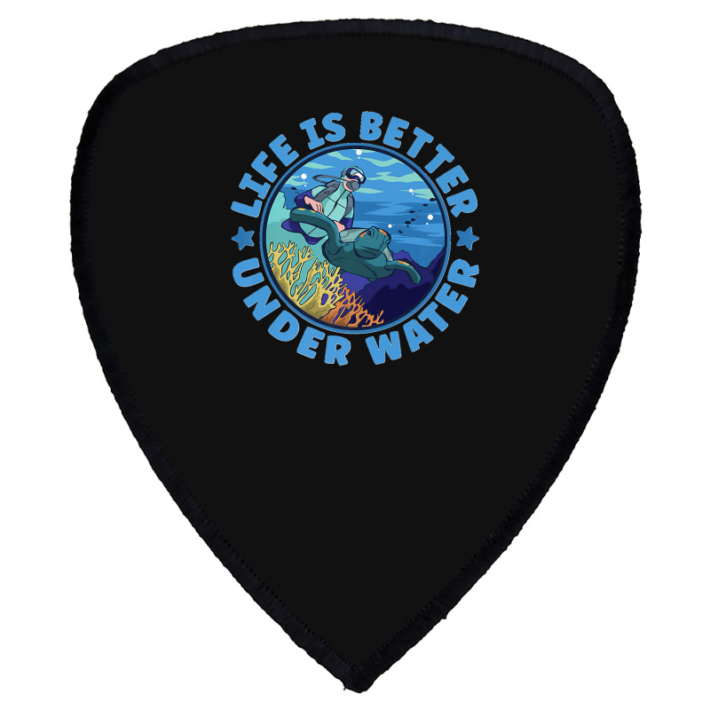 Life Is Better Under Water Marine Biology Scuba Diver Premium T Shield S Patch | Artistshot