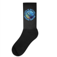 Life Is Better Under Water Marine Biology Scuba Diver Premium T Socks | Artistshot