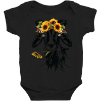 Goats Sunflower Bandana Headband Farm Animal Goat Graphics Baby Bodysuit | Artistshot