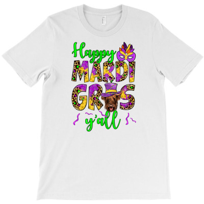Happy Mardi Gras Y'all T-shirt Designed By Angel Clark
