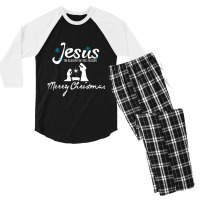 Jesus Is The Reason For The Season-3hldc Men's 3/4 Sleeve Pajama Set | Artistshot