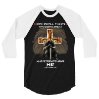 Lion Of Judah On Back Christian Verse Men Dad 3/4 Sleeve Shirt | Artistshot