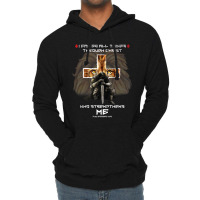 Lion Of Judah On Back Christian Verse Men Dad Lightweight Hoodie | Artistshot