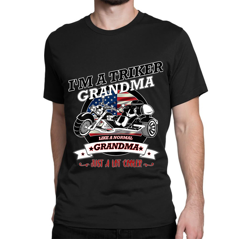 Womens Triker Grandma With A Trike And Usa Flag Classic T-shirt by URVIBUPADHYAY | Artistshot