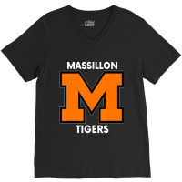 Massillon M Sports, Football, Baseball, Basketball. Tigers V-neck Tee | Artistshot