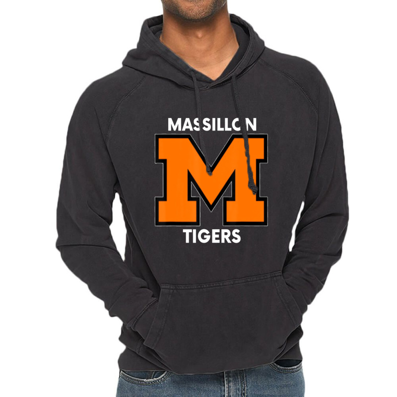 Massillon M Sports, Football, Baseball, Basketball. Tigers Vintage Hoodie | Artistshot