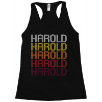 Harold Retro Wordmark Pattern Vintage Style Racerback Tank | Artistshot