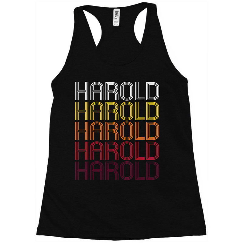 Harold Retro Wordmark Pattern Vintage Style Racerback Tank by Sheppard Karena | Artistshot