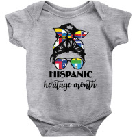 Latin American Flags Hispanic Heritage Month Messy Hair Bun T Shirt Baby Bodysuit | Artistshot