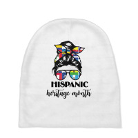 Latin American Flags Hispanic Heritage Month Messy Hair Bun T Shirt Baby Beanies | Artistshot