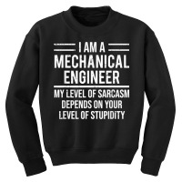 Funny Mechanical Engineer Level Of Sarcasm T Shirt Youth Sweatshirt | Artistshot