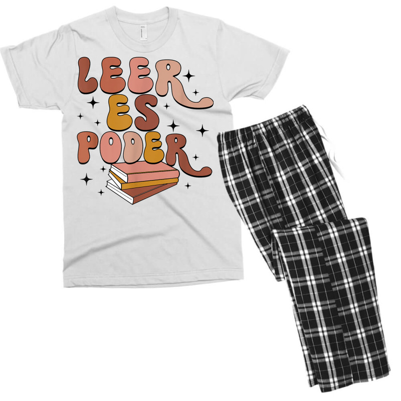 Leer Es Poder Groovy Spanish Teacher Bilingual Maestra T Shirt Men's T-shirt Pajama Set by cm-arts | Artistshot