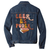 Leer Es Poder Groovy Spanish Teacher Bilingual Maestra T Shirt Men Denim Jacket | Artistshot