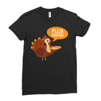 Funny Thanksgiving Turkey Day Pizza Instead Friendsgiving Ladies Fitted T-shirt | Artistshot