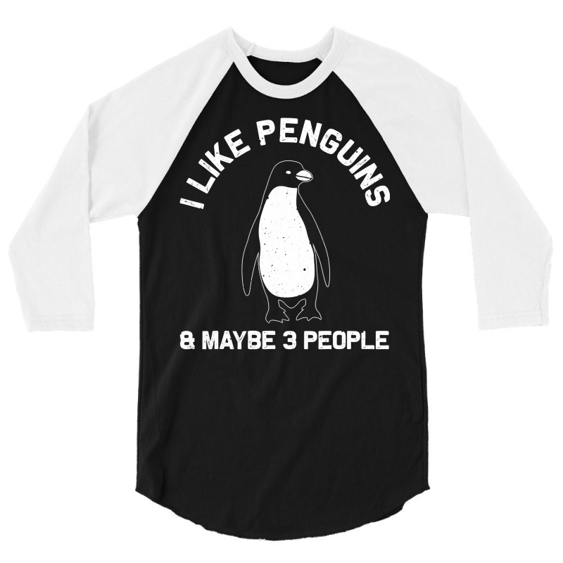 Funny Penguin Gift For Adults Women Men Him Seabird Lovers T Shirt 3/4 Sleeve Shirt by MleczynskiShae | Artistshot