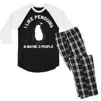 Funny Penguin Gift For Adults Women Men Him Seabird Lovers T Shirt Men's 3/4 Sleeve Pajama Set | Artistshot