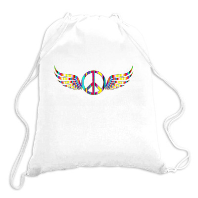 Vintage Peace And Love Old Fashion Colors T-shirts Drawstring Bags Designed By Arnaldo Da Silva Tagarro