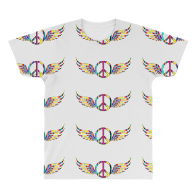 Vintage Peace And Love Old Fashion Colors T-shirts All Over Men's T-shirt Designed By Arnaldo Da Silva Tagarro