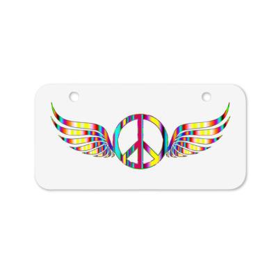 Vintage Peace And Love Old Fashion Colors T-shirts Bicycle License Plate Designed By Arnaldo Da Silva Tagarro
