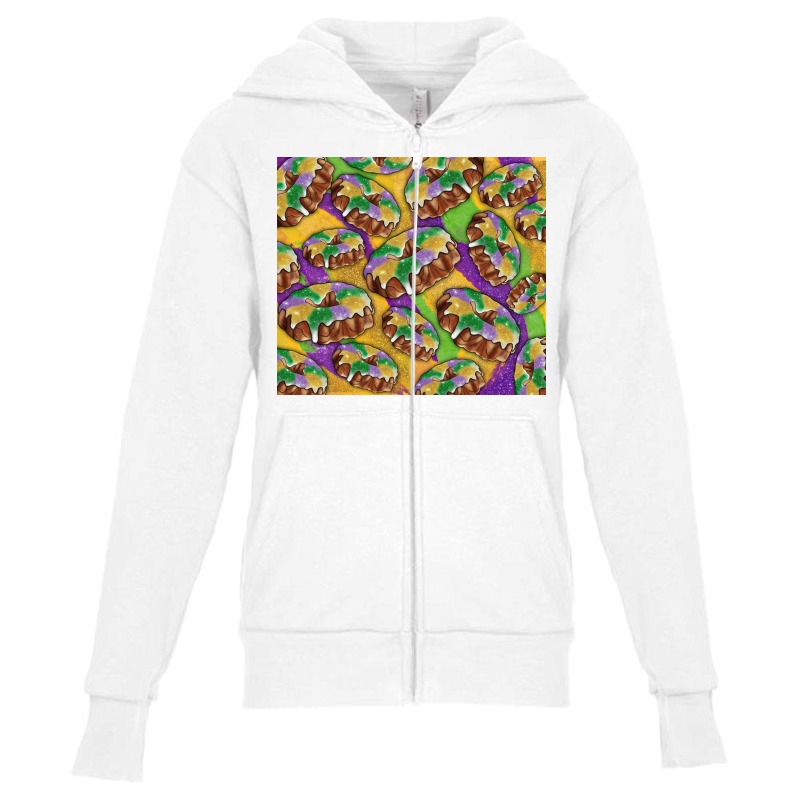 Mardi Gras King Cake Youth Zipper Hoodie | Artistshot