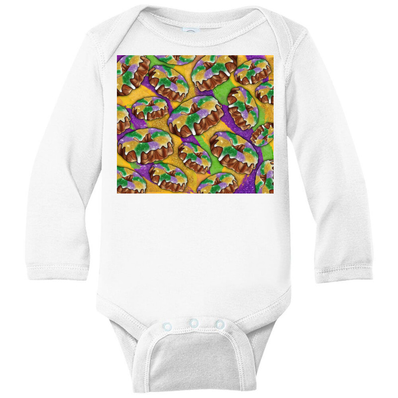 Mardi Gras King Cake Long Sleeve Baby Bodysuit | Artistshot