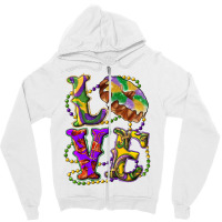 Mardi Gras Love With King Cake Zipper Hoodie | Artistshot