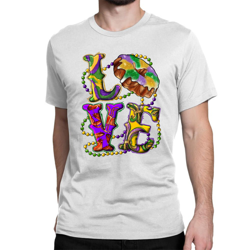 Mardi Gras Love With King Cake Classic T-shirt | Artistshot