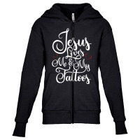 Jesus Loves Me And My Tattoos Gift Youth Zipper Hoodie | Artistshot