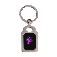 Pink Grateful Dancing Hippie Classic Rock Dead Bear Silver Rectangle Keychain | Artistshot