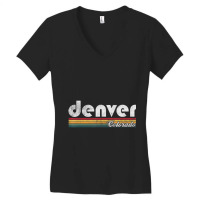 Denver Colorado Vintage 70's 80's Retro Style Men Women Women's V-neck T-shirt | Artistshot