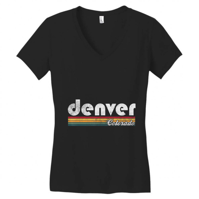 Denver Colorado Vintage 70's 80's Retro Style Men Women Women's V-Neck T-Shirt by Kosdapen517 | Artistshot