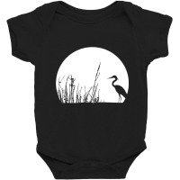 Heron In The Reeds Zen Mood Nature Lovers Baby Bodysuit | Artistshot